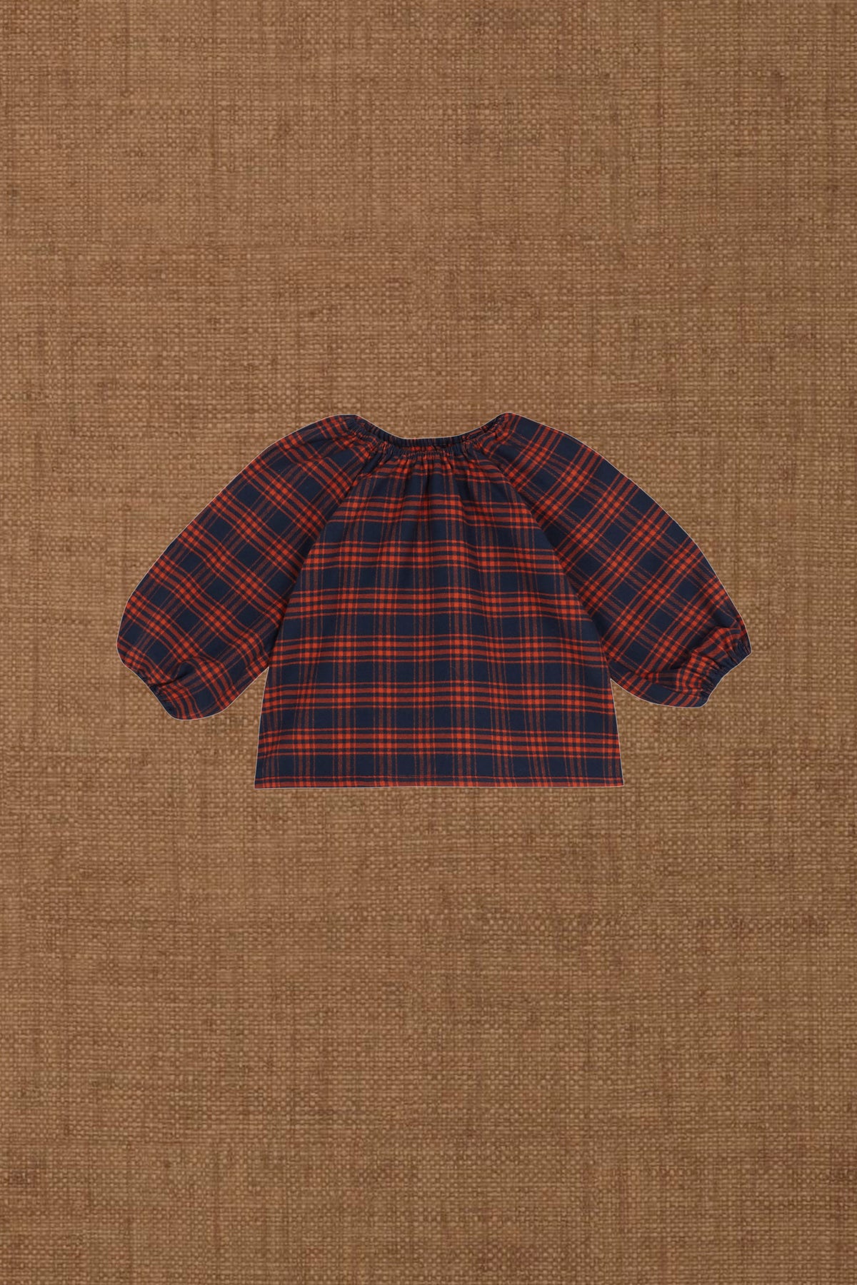 saunders plaid balloon blouse