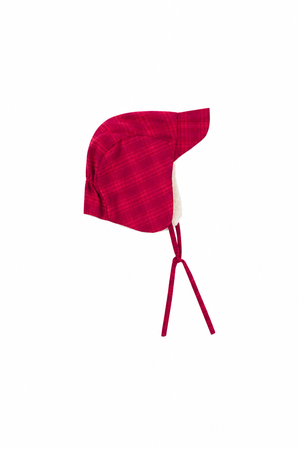 saunders plaid winter hat fucsia