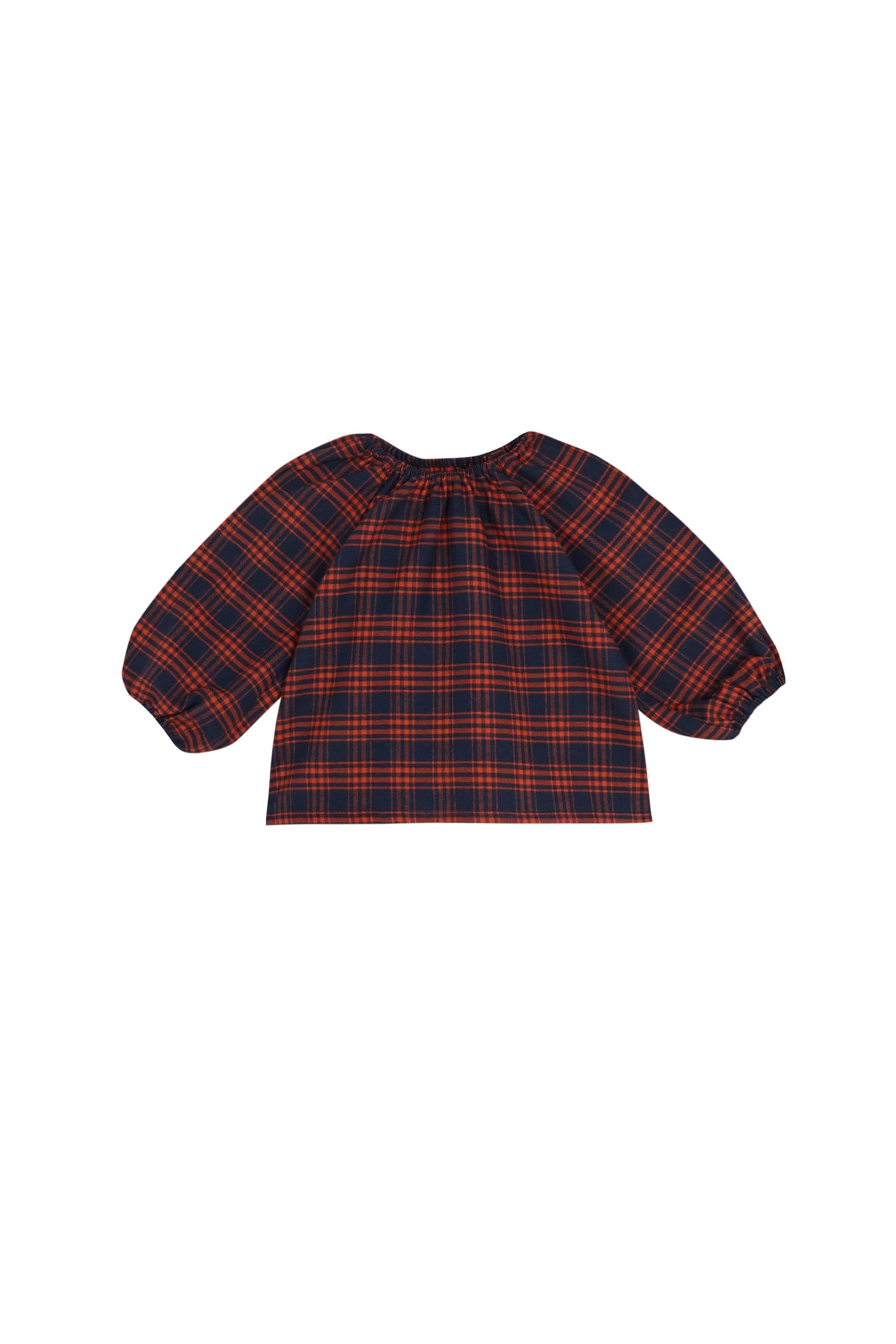 saunders plaid balloon blouse